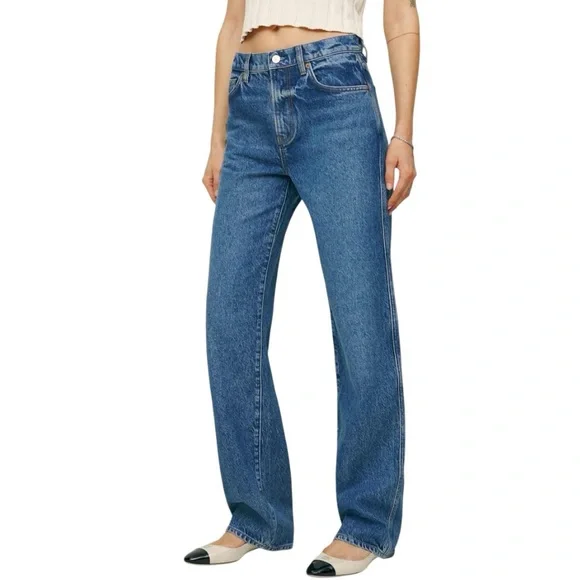 Reformation Val 90s Mid Rise Straight Jeans size 30 in Pelican Wash - Picture 1 of 8
